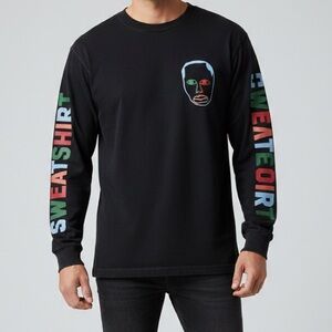 EARL SWEATSHIRT Men’s Black Long Sleeve Multicolor Graphic Tee
